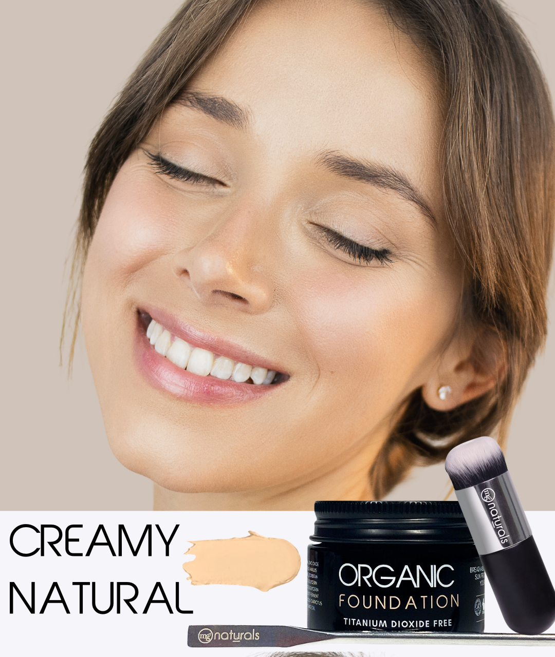 Titanium Dioxide Free Foundation with brush